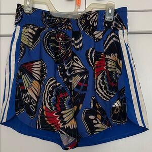 adidas Blue Multicolor Butterfly Women's Athletic Shorts